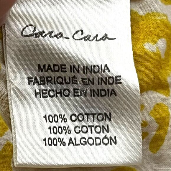 Cara Cara Ruffle Hem Mini Dress Women’s Small Yellow Cotton Resort Vacation Wear - Picture 9 of 12